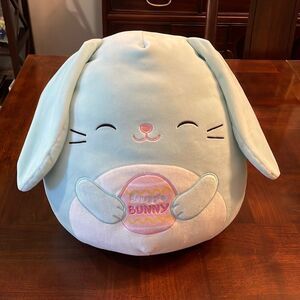 12" Aqua Bunny with Snuggle Bunny Appliqued Egg. 2023 Easter Squishmallo…